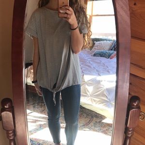 Tie-front Striped Tunic